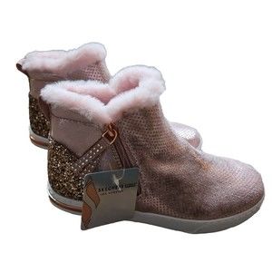 NWT Skechers Pink Sparkle Shoutouts Sneaker Booties Sz 3